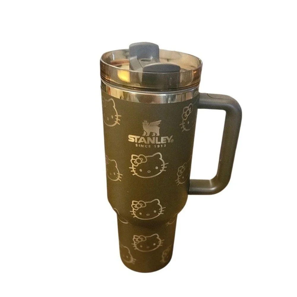 Stanley Hello Kitty Travel Tumbler Mug 40oz Stainless Steel Handle Lid - Picture 2 of 3